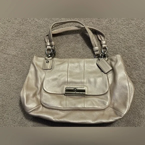 Coach Metallic Beige Handbag - Picture 1 of 6